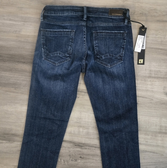 Cult Of Individuality New York Dark Blue Frayed Hem High Rise Ankle Jeans sz 25 - Picture 4 of 15